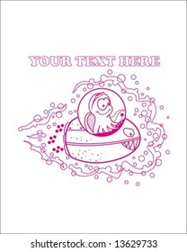 aquatic character, sea creature, design vector, cartoon sea creature