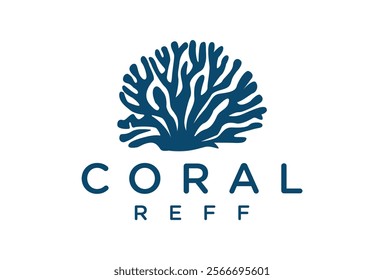 Aquatic Coral logo design vector template