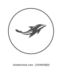 Aquatic creature dolphin fish icon | Circle version icon |