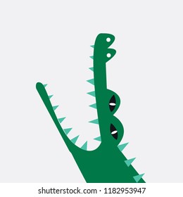 Aquatic crocodile cartoon vector graphics