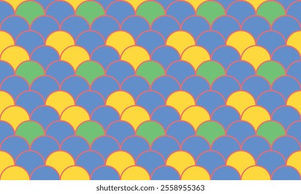 Aquatic decorative with tile grid. Flake wave, ocean tradition. Pattern simple at trendy art. Background 2025 a material paper.