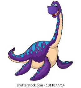 Aquatic dinosaur icon. Cartoon illustration of aquatic dinosaur vector icon for web isolated on white background