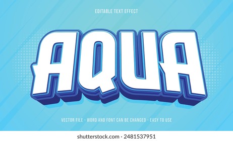 Aquatic editable text effect, editable text 3d style