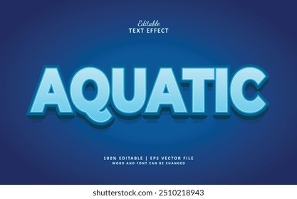 Aquatic Editable Text Effect Style 3d Bold Blue Ocean