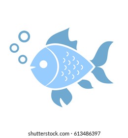 Aquatic fish vector icon on white background