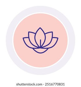 Aquatic Flower   circle icon , vector, pixel perfect, illustrator file 