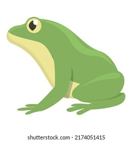 Aquatic frog icon cartoon vector. Animal jump. Green character