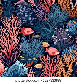  Aquatic Harmony: Coral Symphony - Coral Reef Pattern