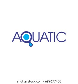 AQUATIC letter logo design vector