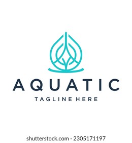 aquatic   logo design vector template