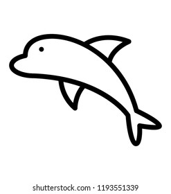 An aquatic mammal human friendly fish with thin fins called dolphin 
