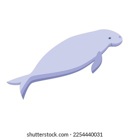 Aquatic mammal icon isometric vector. Sea manatee. Water animal svg