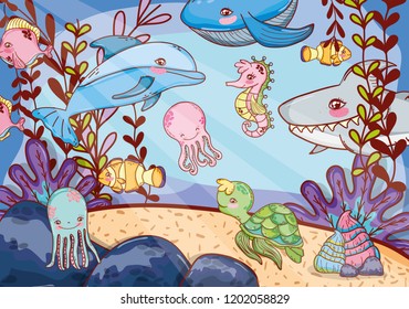 aquatic marine life