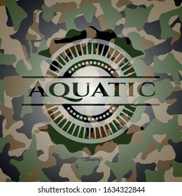 Aquatic on camouflage texture. Vector Illustration. Detailed.