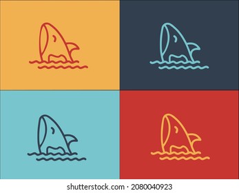 Aquatic Orca Killer Logo Template, Simple Flat Icon Of mammal,ocean,animal