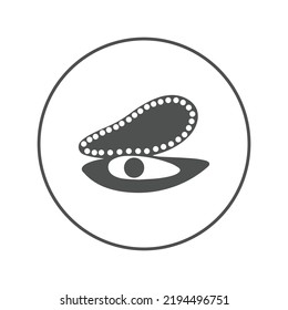 Aquatic oyster mollusk shell icon | Circle version icon |
