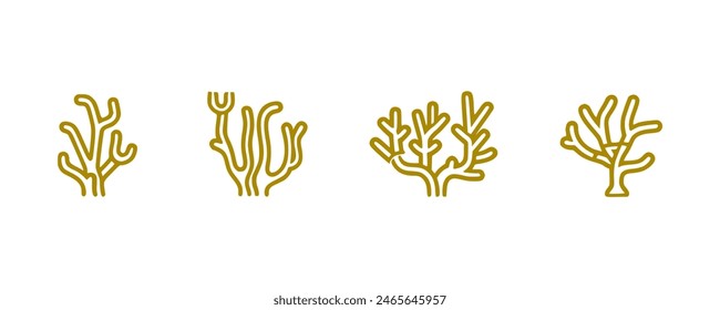 Aquatic reef vector art. flat design