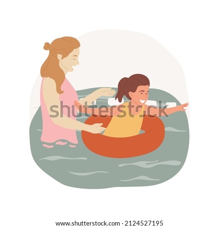 Aquatic safety isolated cartoon vector illustration Middle school swimming class, water survival skills for kids, aquatic sport, pool safety, use lifebuoy, physical education vector cartoon.