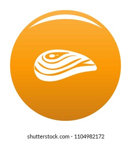 Aquatic shell icon. Simple illustration of aquatic shell vector icon for any design orange