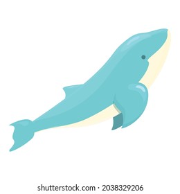 Aquatic show icon cartoon vector. Dolphin fish. Sea pool