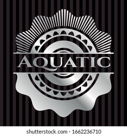 Insignia o emblema acuático de plata. Ilustración vectorial. Mosaico.