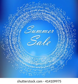 Aquatic Summer Sale With White Bubbles