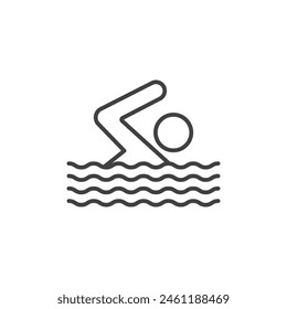 Conjunto de iconos de nadador acuático. Símbolo de Vector de natación y deportes acuáticos.