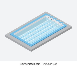 Aquatic Swimming Pool Isometric Vector 