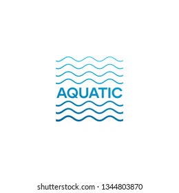 Aquatic Water and Ocean Simple Line Logo Template