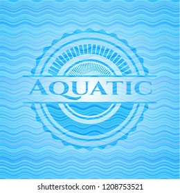 Aquatic water wave concept emblem background.