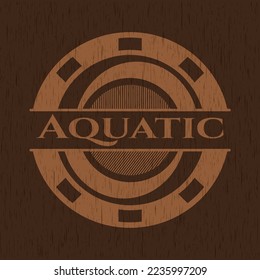 Aquatic wood emblem. Vector Illustration. 
