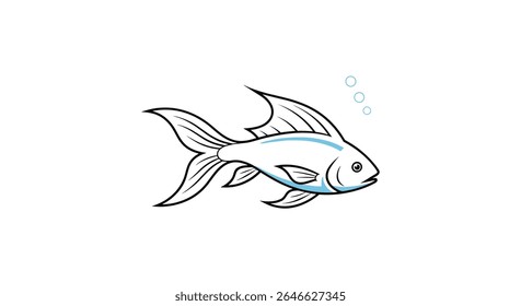 Mundo Aquático Uma Coleção Desenhada à Mão de Criaturas Subaquáticas Arte de Ilustração Vetorial