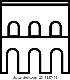 Aqueduct Architecture Building Outline Icon