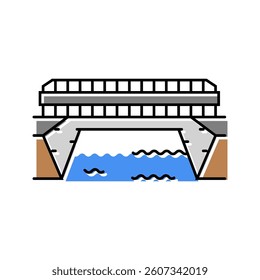 aqueduct bridge color icon vector. aqueduct bridge sign. isolated symbol illustration