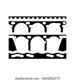 aqueduct bridge glyph icon vector. aqueduct bridge sign. isolated symbol illustration
