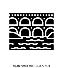 aqueduct construction glyph icon vector. aqueduct construction sign. isolated contour symbol black illustration
