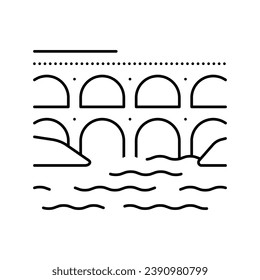 aqueduct construction line icon vector. aqueduct construction sign. isolated contour symbol black illustration