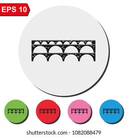 Aqueduct flat round colorful vector icon.