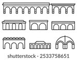 Aqueduct Line Art Illustration for Creative Design Projects (1)