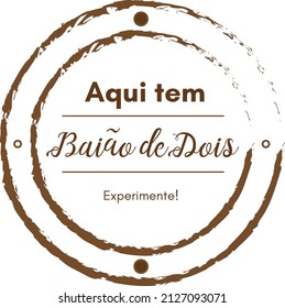 Aqui tem Baiao de Dois (Baiao de Dois serviert hier auf Portugiesisch), brasilianische Vektorgrafik