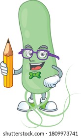 Aquificae student Mascot design concept studying at home. Vector illustration