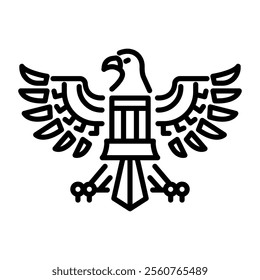 Aquila eagle sign icon in linear style 