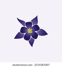 Aquilegia flor roxo cor logotipo design	