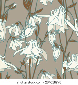 Aquilegia Seamless Pattern, eps 8
