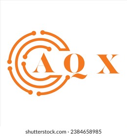 AQX letter design.AQX letter technology logo design on white background.AQX Monogram logo design for entrepreneur and business.