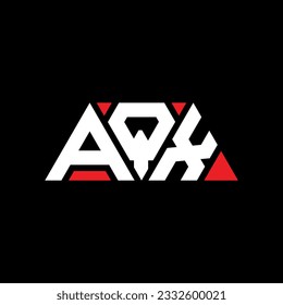 AQX triangle letter logo design with triangle shape. AQX triangle logo design monogram. AQX triangle vector logo template with red color. AQX triangular logo Simple, Elegant, and Luxurious design.