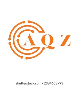 AQZ letter design.AQZ letter technology logo design on white background.AQZ Monogram logo design for entrepreneur and business.