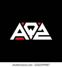 AQZ triangle letter logo design with triangle shape. AQZ triangle logo design monogram. AQZ triangle vector logo template with red color. AQZ triangular logo Simple, Elegant, and Luxurious design.