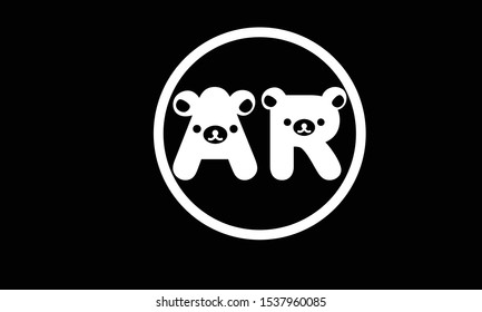 AR abstract vector logo monogram template