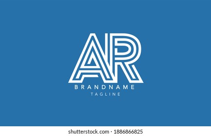 AR Alfabetización inicial Letra monograma Icono ilustración vectorial